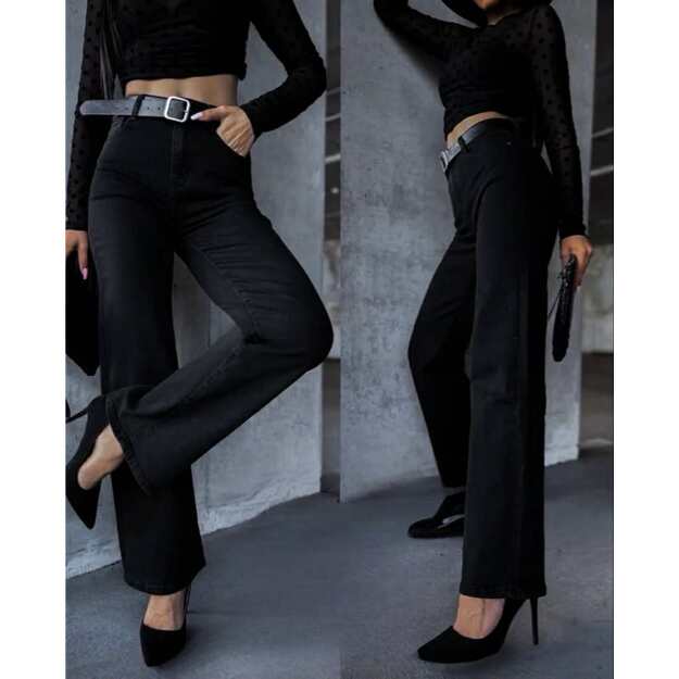 Juodi džinsai LAJOLY WIDE LEG