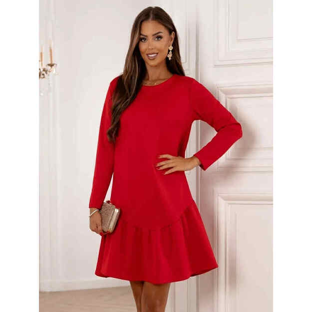Suknelė su raukiniais SIMPLY - Raudona
