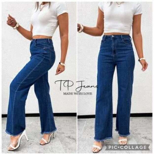 MOON GIRL mėlyni platūs džinsai