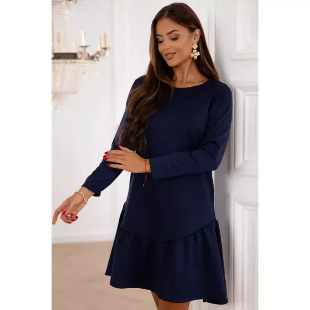 Suknelė su raukiniais SIMPLY - Tamsiai mėlyna