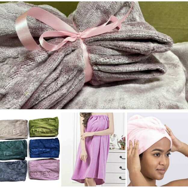 Saunos ir turbano rinkinys MIKROFIBRA