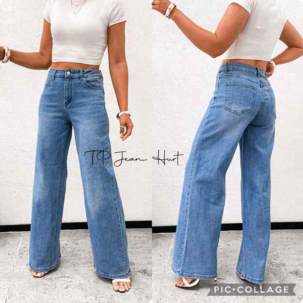 Mėlyni Wide Leg MOON GIRL džinsai