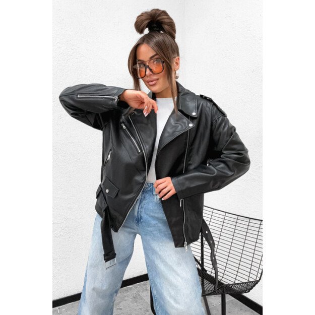 Eko odos juoda striukė - koža 2