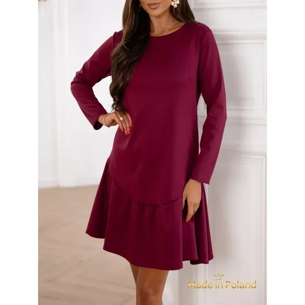 Suknelė su raukiniais SIMPLY - Bordo 2