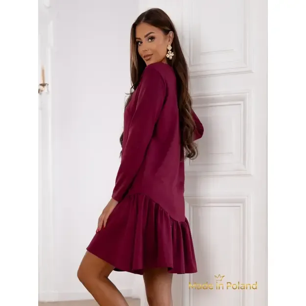 Suknelė su raukiniais SIMPLY - Bordo 3