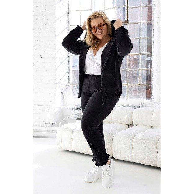 Soft veliuro komplektas Zip-up PLUS  SIZE - juodas 1