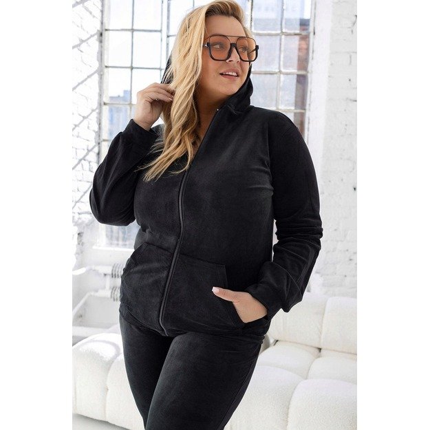 Soft veliuro komplektas Zip-up PLUS  SIZE - juodas 2
