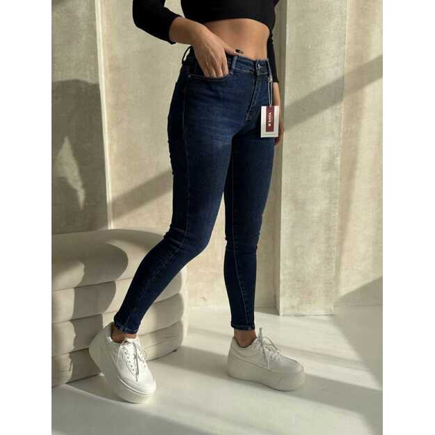 Skinny tamsiai mėlyni džinsai M.SARA 2