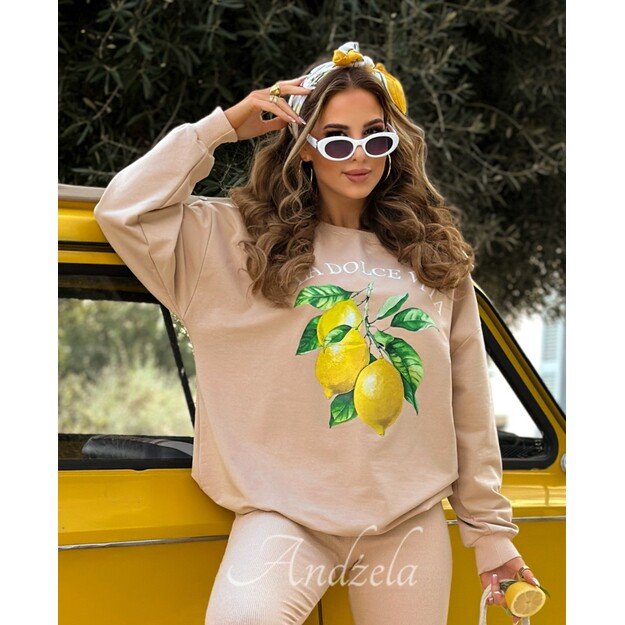 Ilgesnio modelio džemperis KIPRAS - kreminis