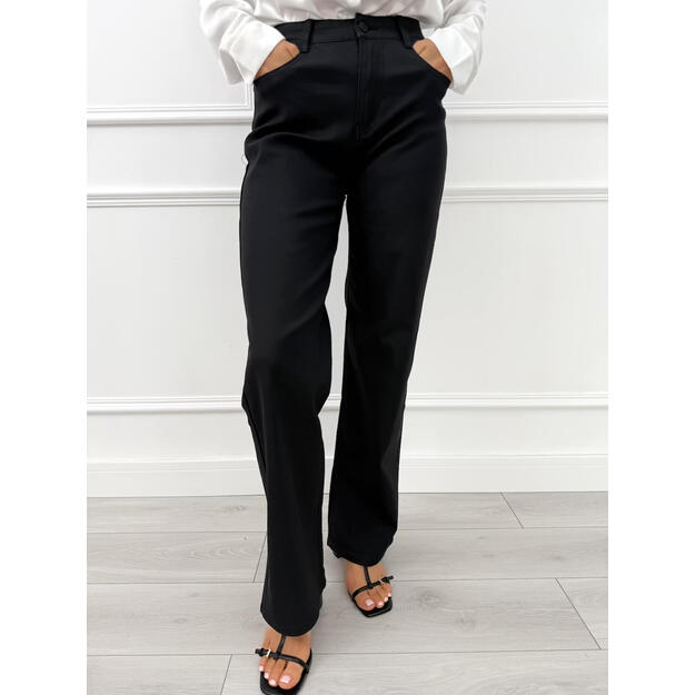 Dirbtinės odos plačios kelnės DAYSIE C9329 WIDE