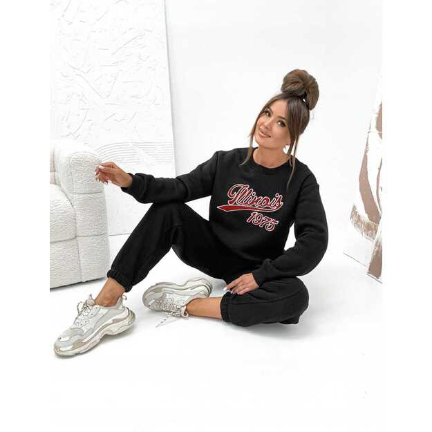 Medvilninis komplektas su pašiltinimu Street Glow - Juodas