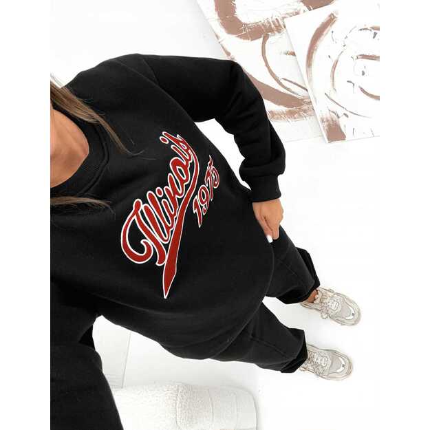 Medvilninis komplektas su pašiltinimu Street Glow - Juodas 1