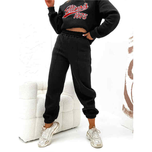 Medvilninis komplektas su pašiltinimu Street Glow - Juodas 2