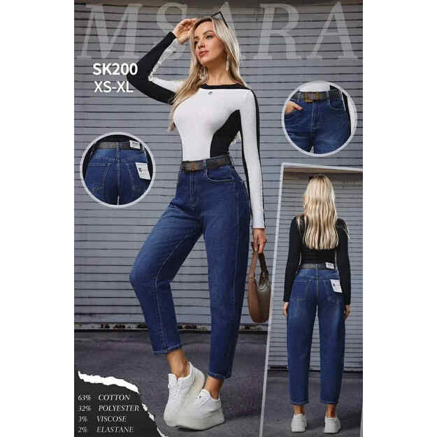 Tamsiai mėlyni džinsai M.SARA BALLOON FIT