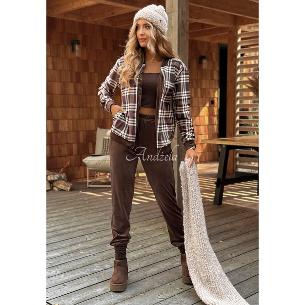 Soft veliuro komplektas SCOTLAND - šokoladinis