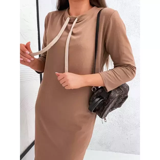 Medvilninė laisvalaikio suknelė BICOLOR - kapučino 3