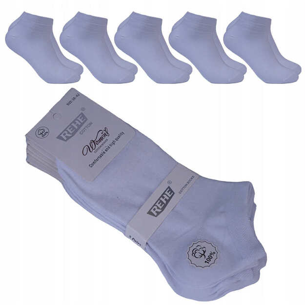 Moteriškos REHE kojinės 5por pakuotė - baltos