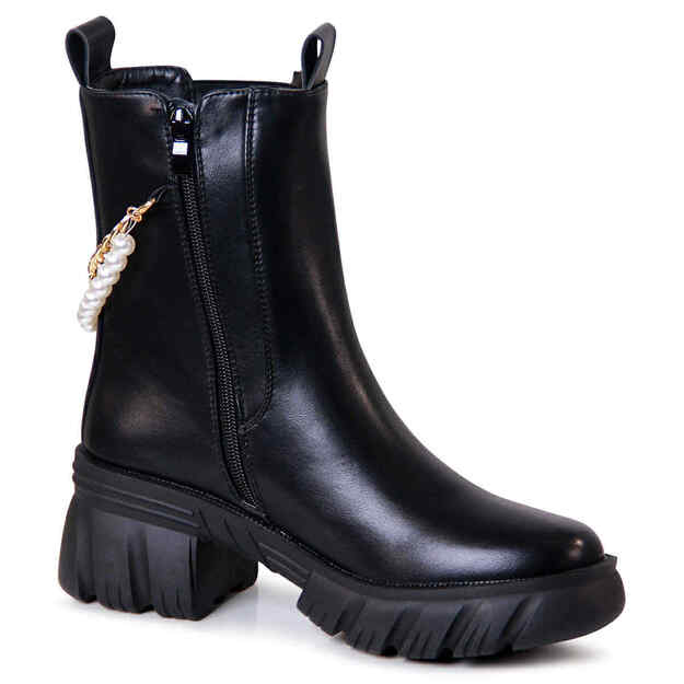 Juodi aulinukai puošti grandine iš karoliukų SALINYANG 1