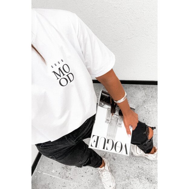 Marškinėliai GOOD MOOD - balta 2