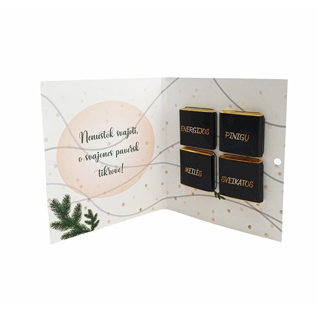 Atvirukas su mini šokoladukais Su Šv. Kalėdom!