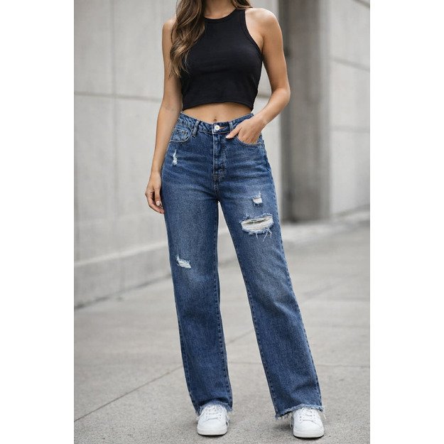 Tamsiai mėlyni džinsai M.SARA denim BQ082